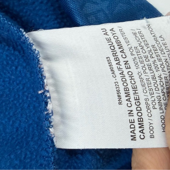 Nike Blue Kids Hoodie with Light Blue Swoosh - Picture 3 of 5